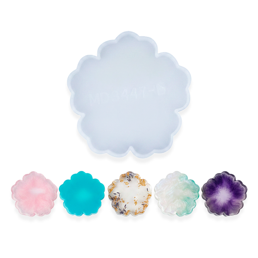 Molde De Silicona Portavasos Flor 12 cm Para Resina