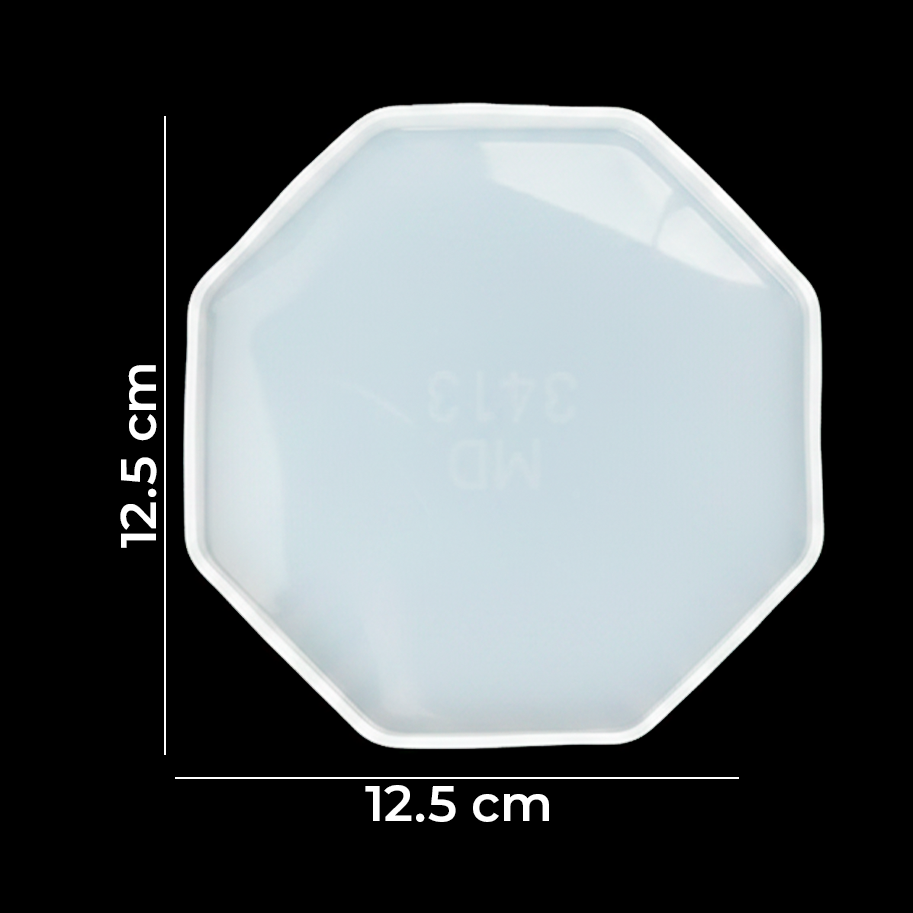 Molde De Silicona Portavasos Octagonal 12.5 cm Para Resina
