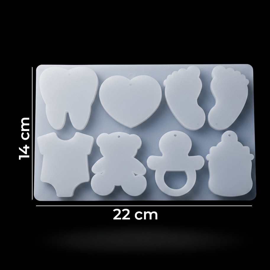 Molde De Silicona Recordatorio De Bebes 22Cm x 14Cm Para Resina