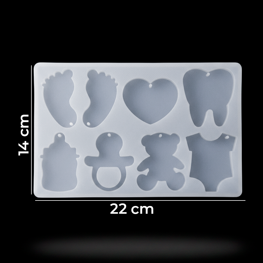 Molde De Silicona Recordatorio De Bebes 22Cm x 14Cm Para Resina