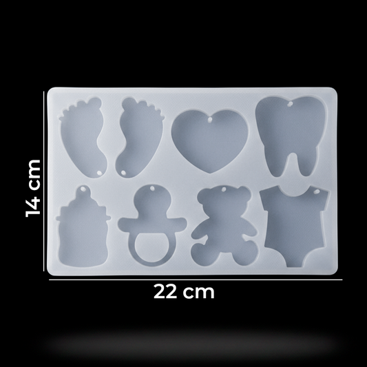 Molde De Silicona Recordatorio De Bebes 22Cm x 14Cm Para Resina