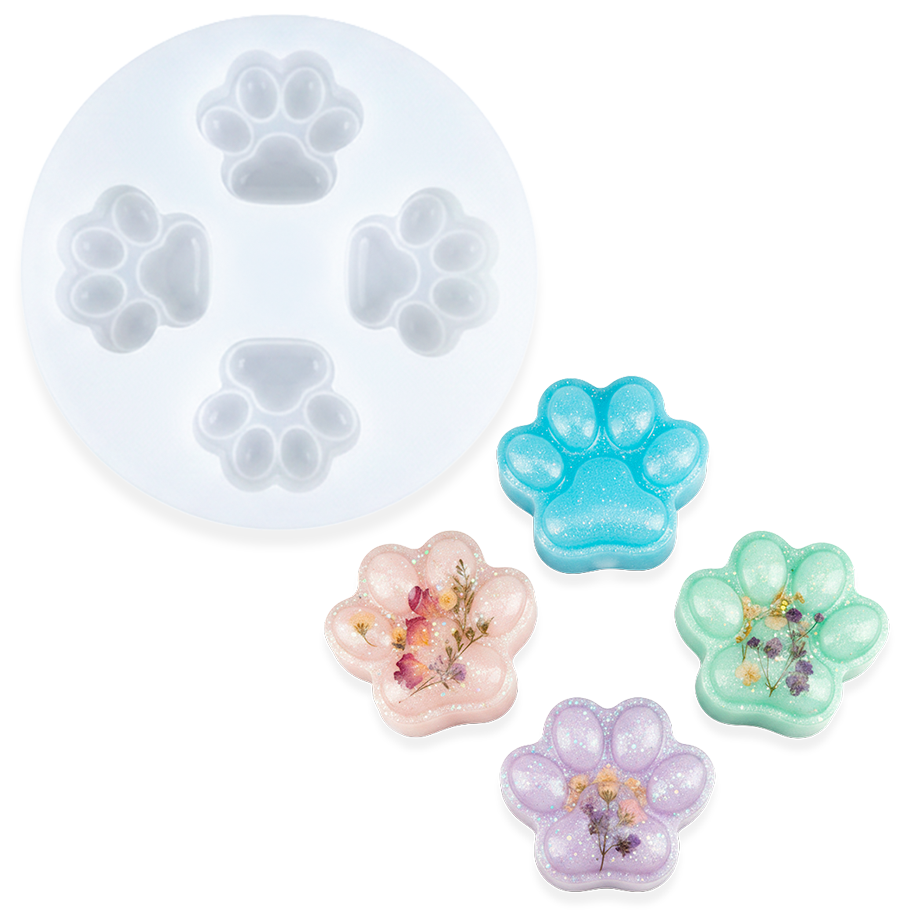 Molde De Silicona x 4 Huellas 14 cm Para Resina / 14cm