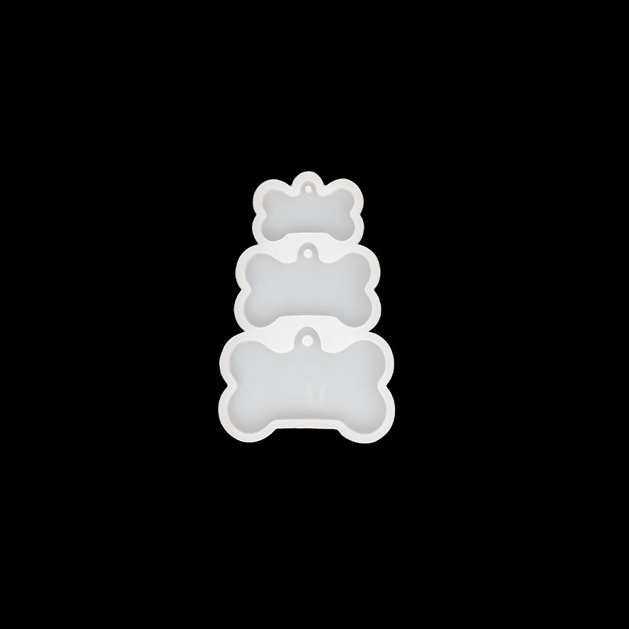 Molde De Silicona Hueso Perro x 3 Para Resina