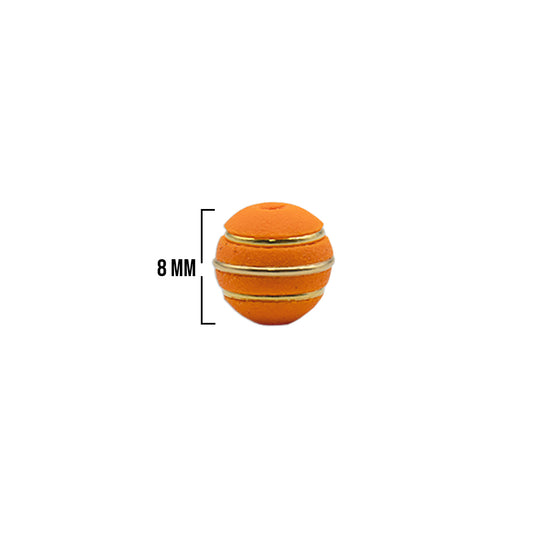 Bola Neopreno 3 Argollas Delgadas Doradas 8mm / Naranja