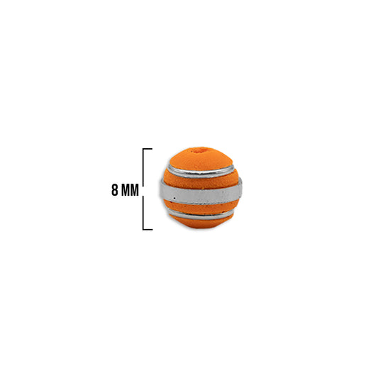 Bola Neopreno 3 Argollas Plateadas 8mm / Naranja