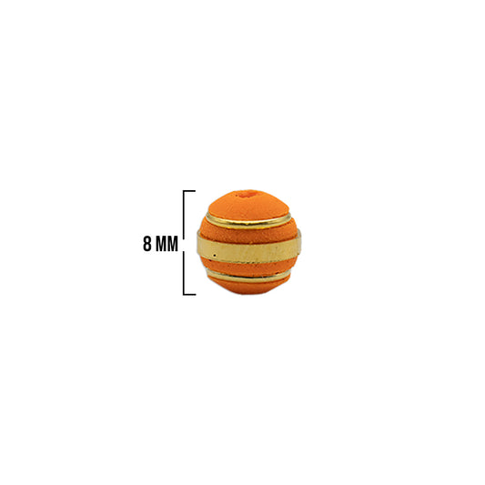 Bola Neopreno 3 Argollas Doradas 8mm / Naranja