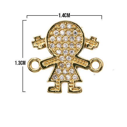 Dije Niña Pulsera Dorado Rodinado