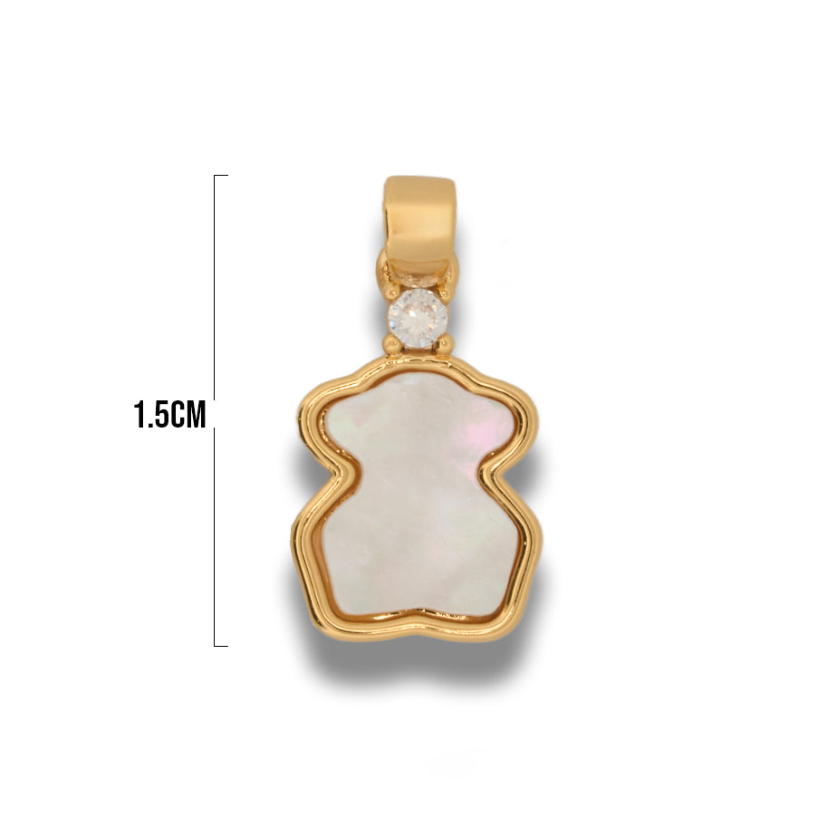Dije Osito TS Nacar Collar Dorado Rodinado