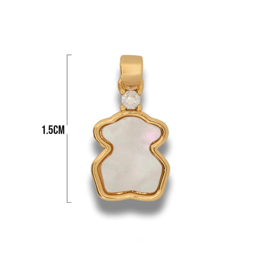 Dije Osito TS Nacar Collar Dorado Rodinado