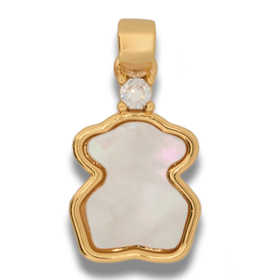 Dije Osito TS Nacar Collar Dorado Rodinado