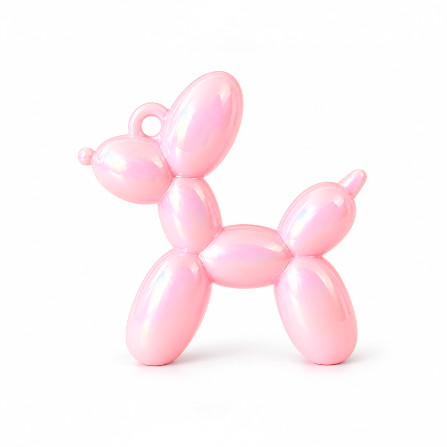 Dije Perro Globo Chunky Rosado Perlado AB