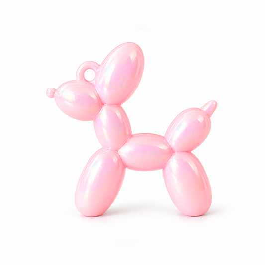 Dije Perro Globo Chunky Rosado Perlado AB