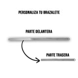 Brazalete Personalizable Plano Corazón De Acero 6mm Plateado
