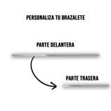 Brazalete Personalizable Plano De Acero 4mm Plateado + Marcación 1 Lado