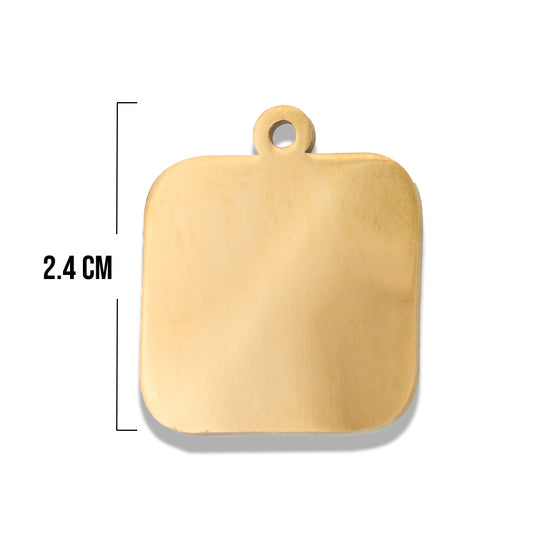 Placa Rectangulo Dorado Acero