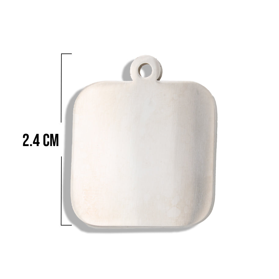 Placa Rectangulo Plateado Acero