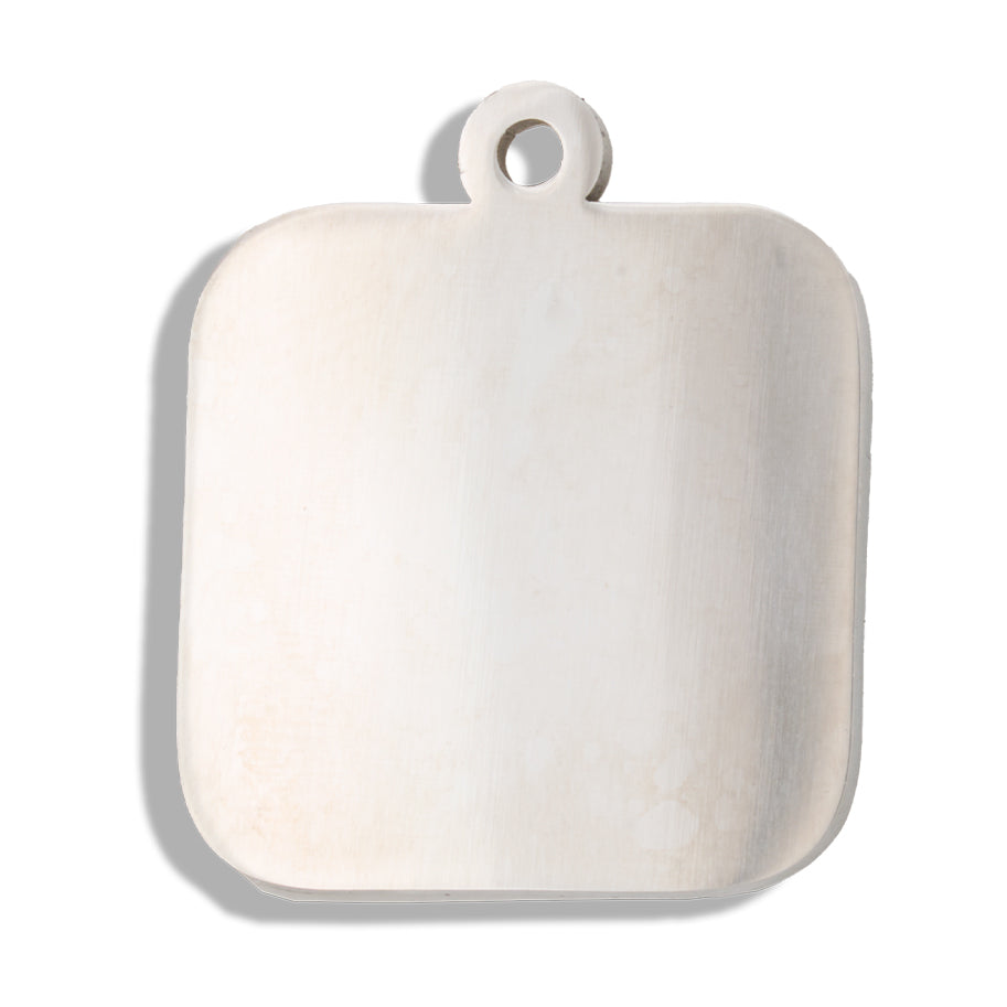 Placa Rectangulo Plateado Acero