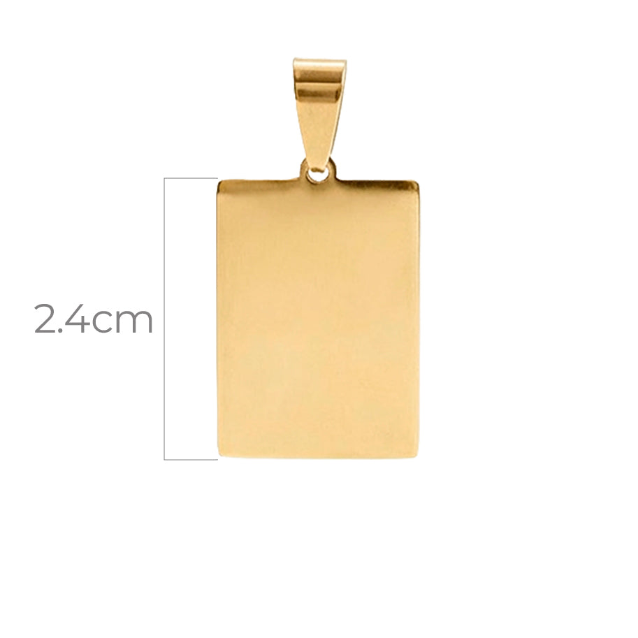Placa Militar Rectángular 2.4cms Dorado Acero