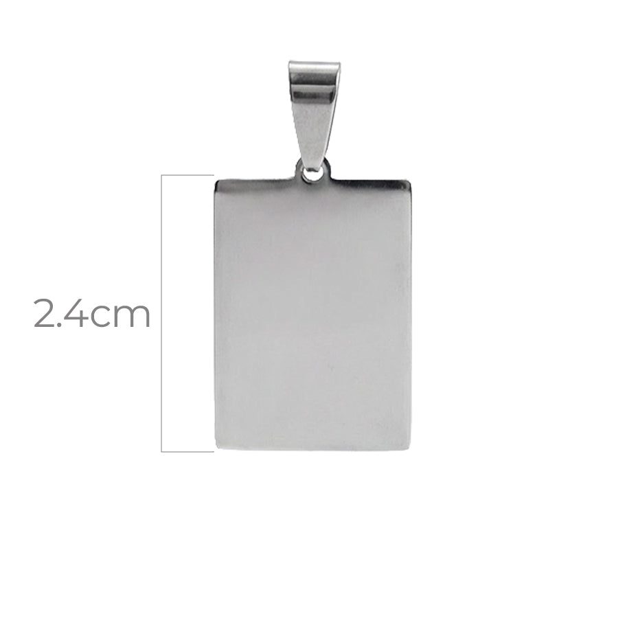 Placa Militar Rectángular 2.4cms Plateado Acero