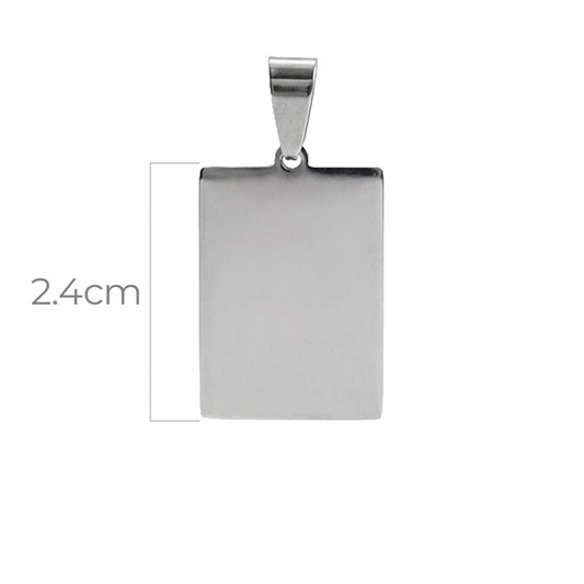 Placa Militar Rectángular 2.4cms Plateado Acero