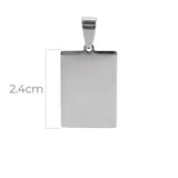 Placa Militar Rectángular 2.4cms Plateado Acero
