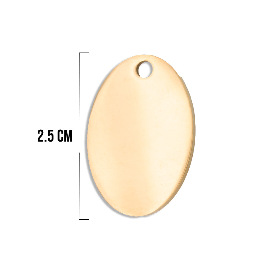 Placa Ovalo Dorado Acero