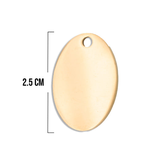 Placa Ovalo Dorado Acero