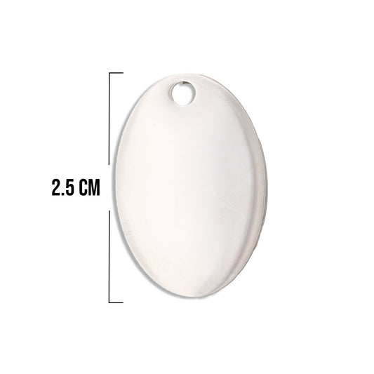 Placa Ovalo Plateado Acero
