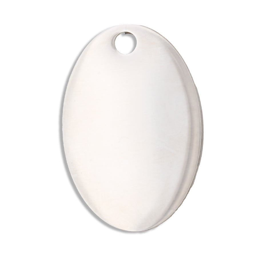 Placa Ovalo Plateado Acero