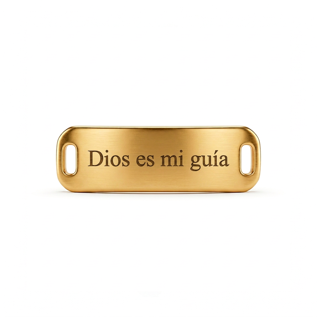 Placa Lisa Para Pulsera 18mm x 6mm Oro Laminado