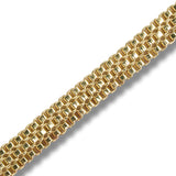 Cadena Tejido Plano Dorado Rodinado