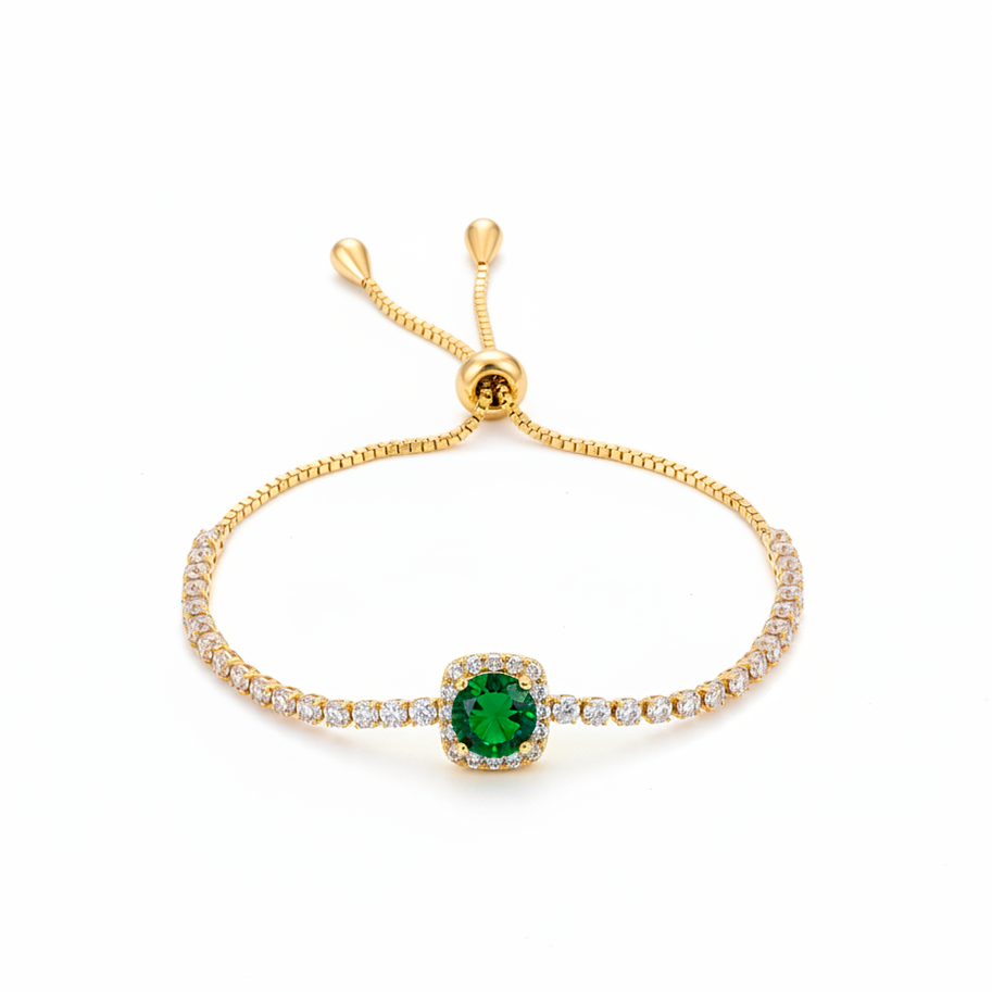 Pulsera Ajustable 1 Cuadro Verde