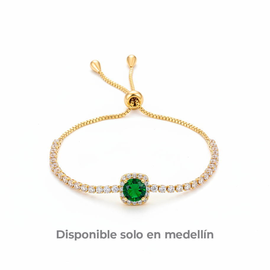 Pulsera Ajustable 1 Cuadro Verde