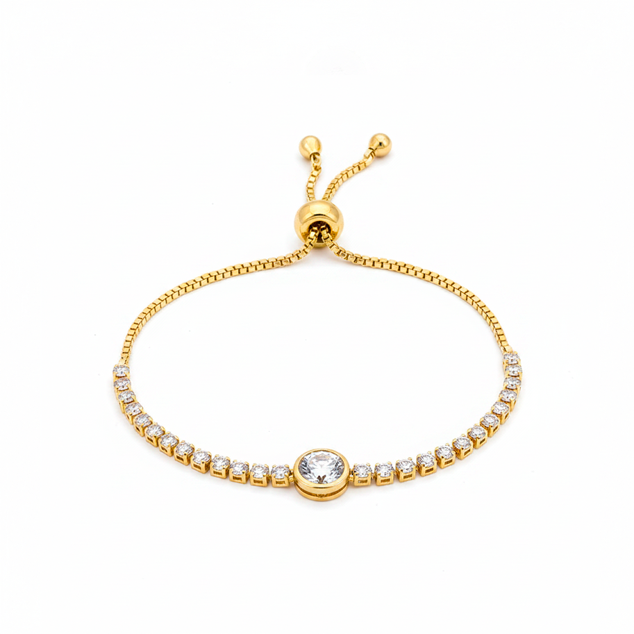 Pulsera Ajustable Circon Central Stras