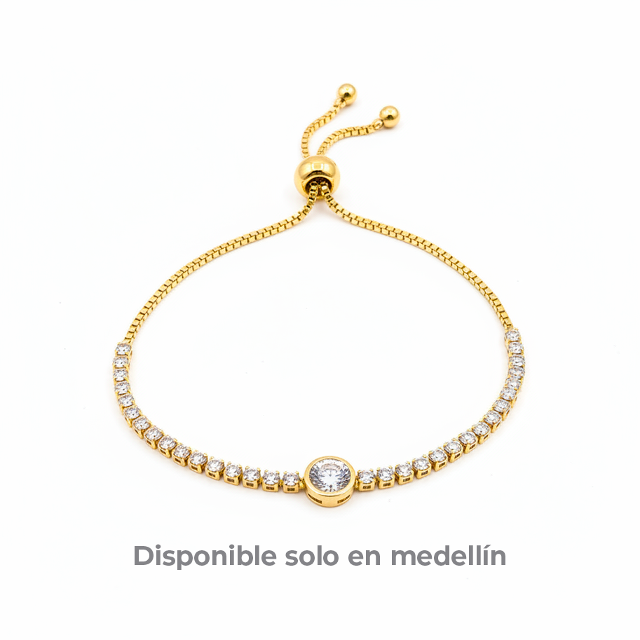 Pulsera Ajustable Circon Central Stras