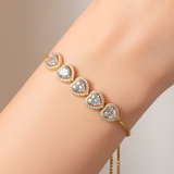Pulsera Ajustable Corazon Dorado