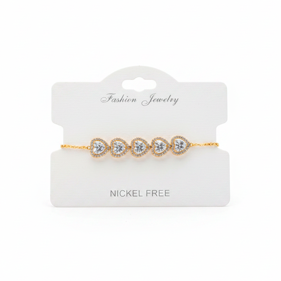 Pulsera Ajustable Corazon Dorado