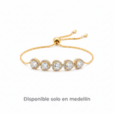 Pulsera Ajustable Corazon Dorado