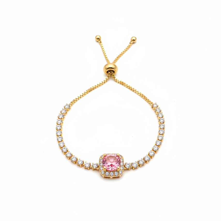 Pulsera Ajustable Piedra Rosa