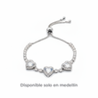 Pulsera Ajustable X3 Cora piedra blanca Plateado