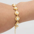 Pulsera Concha de Mar Perlas Dorado Rodinado