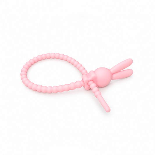 Pulsera Cordón Neopreno Conejo Rosado Claro