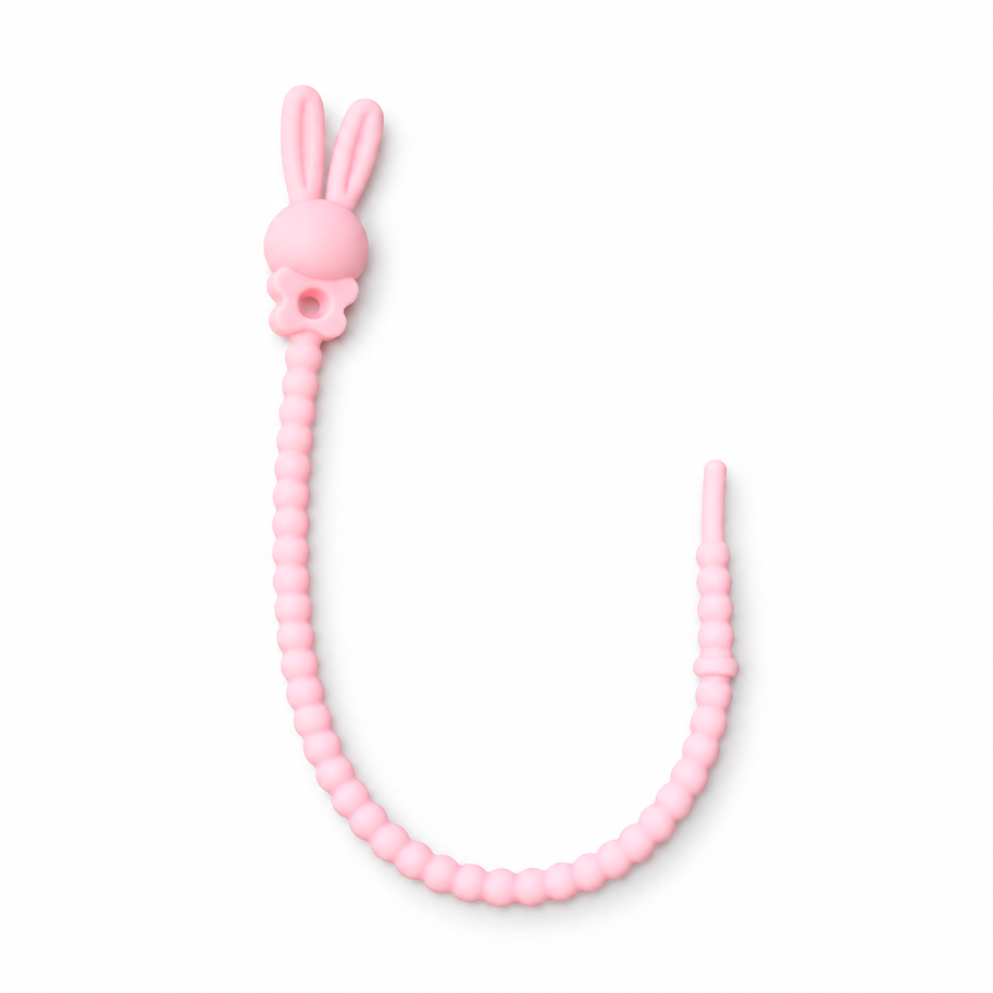 Pulsera Cordón Neopreno Conejo Rosado Claro