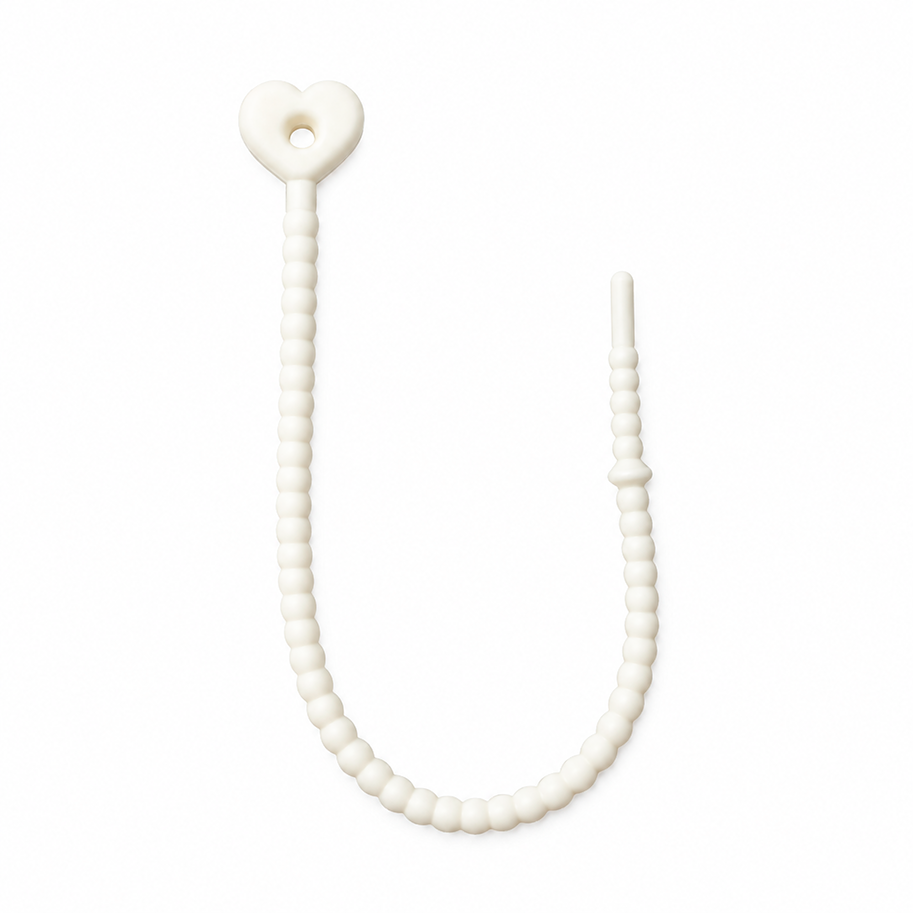 Pulsera Cordón Neopreno Corazon Blanco