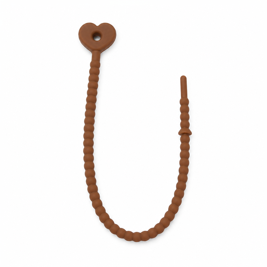 Pulsera Cordón Neopreno Corazon Café