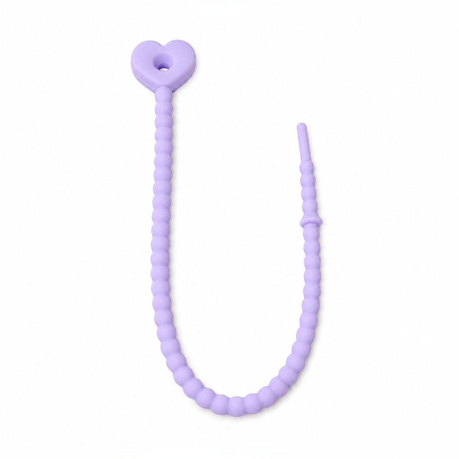Pulsera Cordón Neopreno Corazon Lila