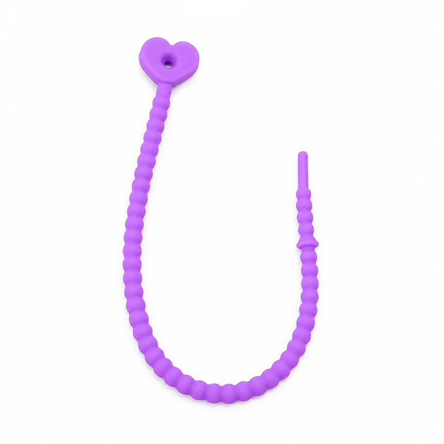 Pulsera Cordón Neopreno Corazon Morado