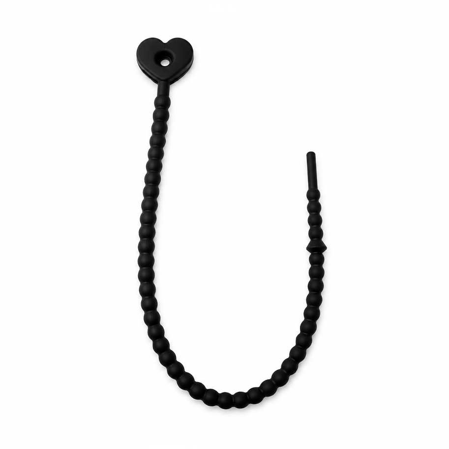 Pulsera Cordón Neopreno Corazon Negro