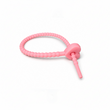 Pulsera Cordón Neopreno Corazon Rosado Claro