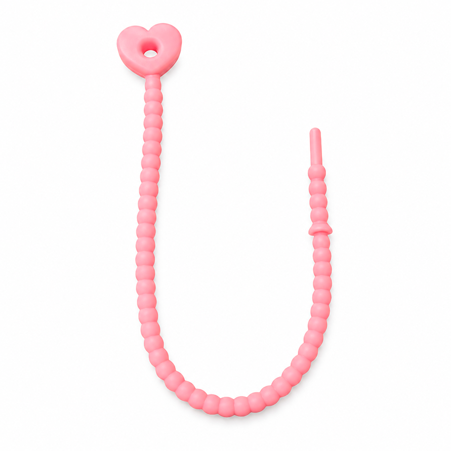 Pulsera Cordón Neopreno Corazon Rosado Claro